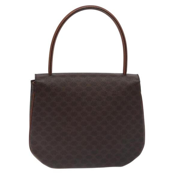 CELINE Macadam Canvas Hand Bag Pvc Leather Brown Gold - Picture 3 of 13